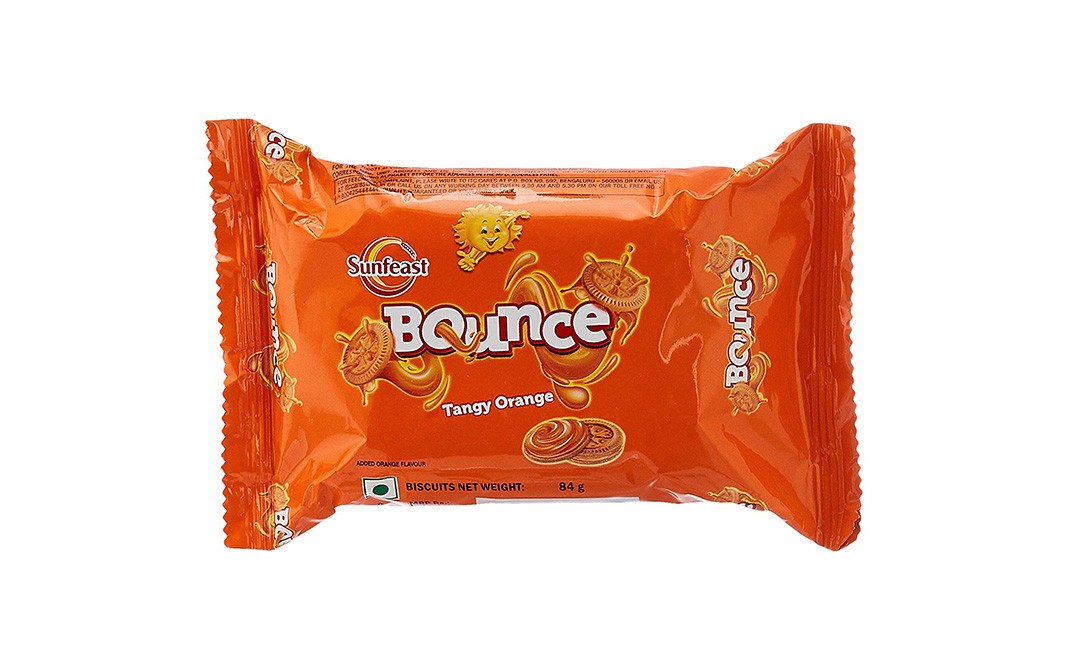 Sunfeast Bounce Tangy Orange Biscuits   Pack  84 grams